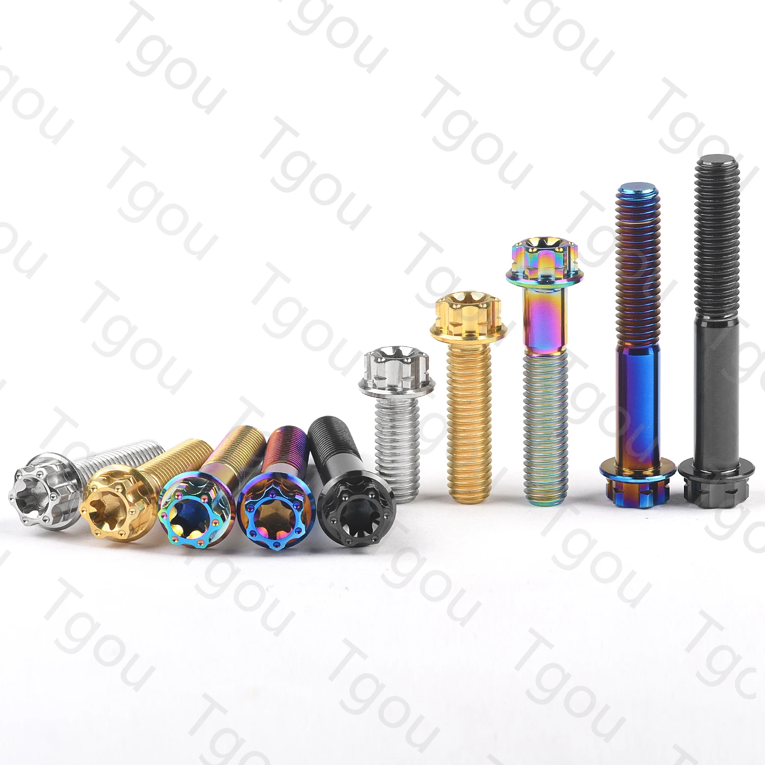 Tgou Titanium Bolt M8x20 25 30 35 40 45 50 55mm Small Flange Torx Head for Motorcycle Decoration Modification