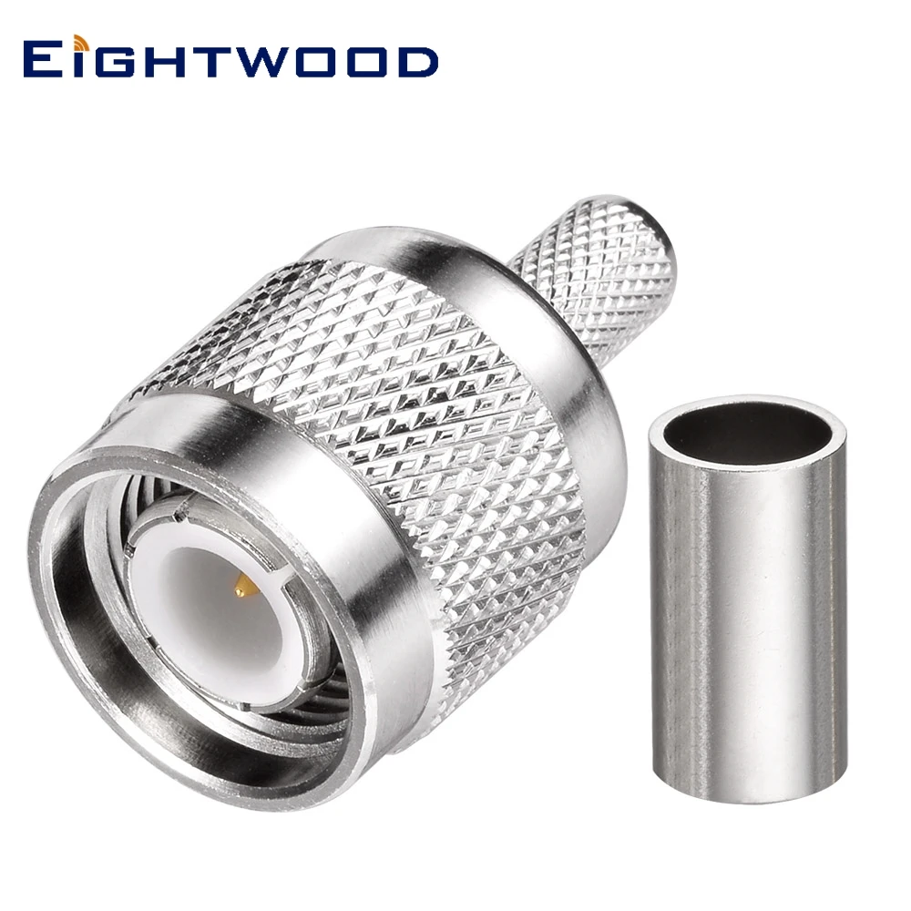 

Eightwood 5PCS TNC Plug Male RF Coaxial Connector Adapter Straight Crimp LMR-195 RG58 Coaxial Cable for Antenna Wireless