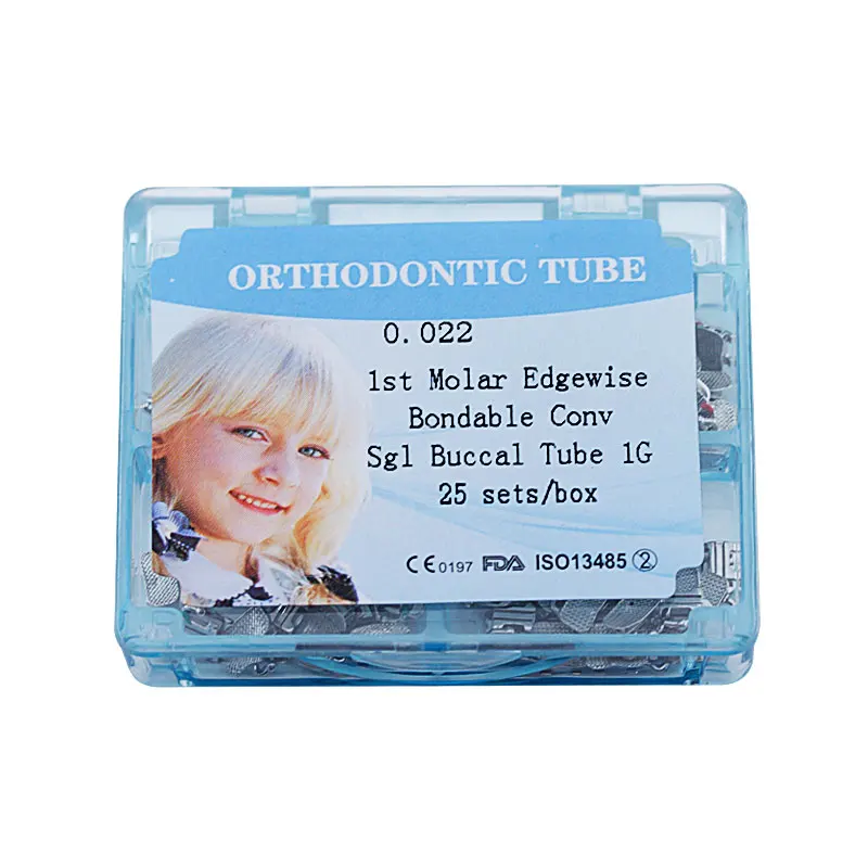 80pcs/Box Dental Buccal Tube 1st Molar Bondable Convertible Single Buccal Tube MBT Roth Edgewise 0.022/0.018