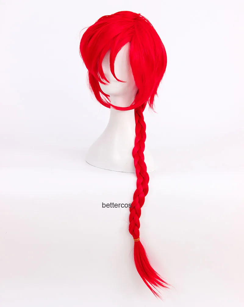 Parrucca Cosplay Ranma 1/2 Saotome Ranma parrucca per capelli sintetica resistente al calore rossa lunga