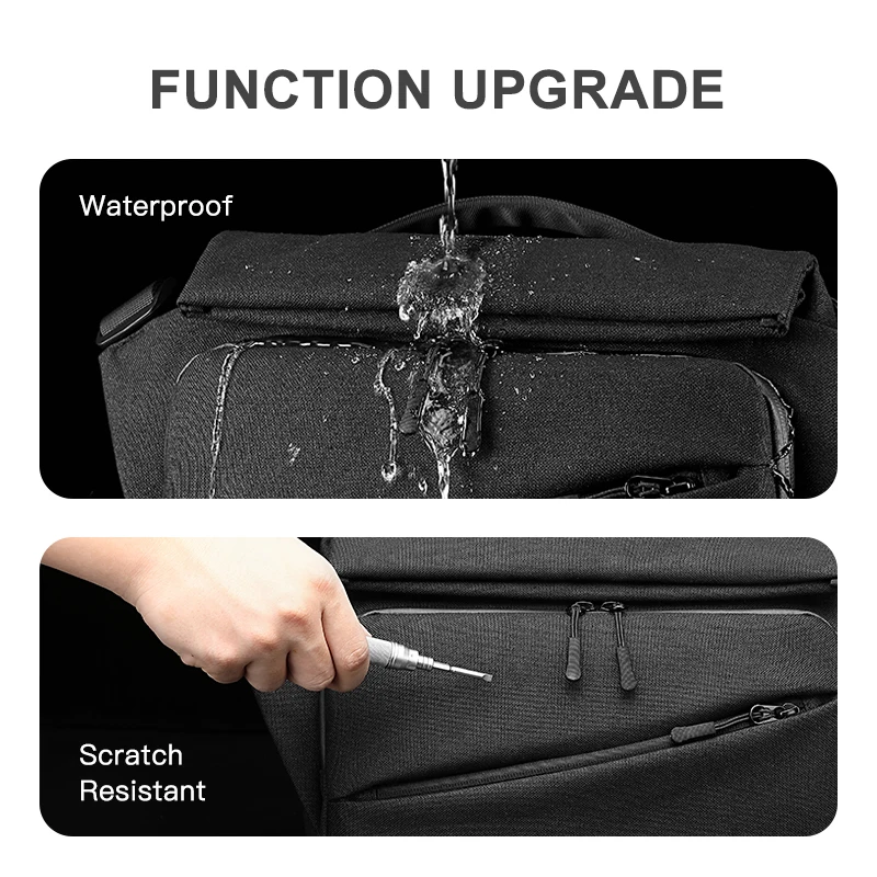 OZUKO Fashion Men Riding Crossbody Bag Multifunction Messenger Bags for Male Waterproof Shoulder Bag Man USB Charging Travel Bag