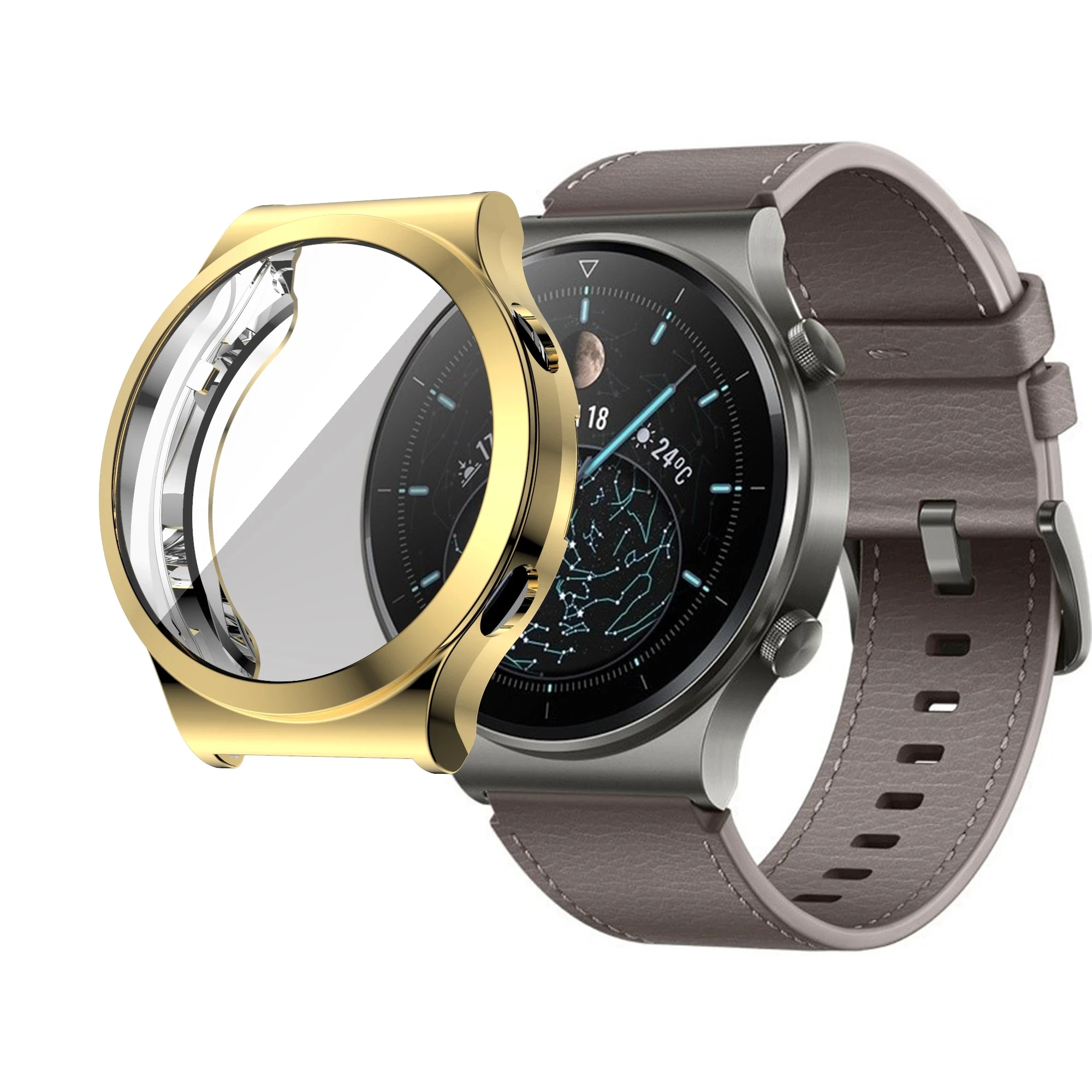 Funda de TPU para HUAWEI WATCH GT 2 Pro, Protector de pantalla suave envolvente, fundas de parachoques para huawei gt2 pro, protección de pantalla