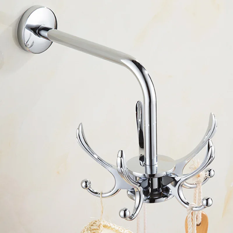 1pc European-style Creative Bedroom Hook Hanger Wall Hanging Non-floor Coat Rack Coat Hook Rotatable
