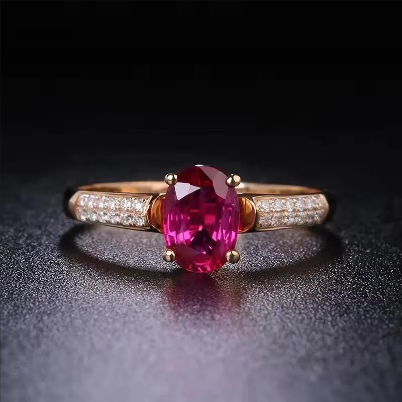 Ofertas Classic Water Drop Crystal Ring For Women Rose Red Color Party Weeding Engagement Cubic Zirconia Rings Jewelry Size 5-11