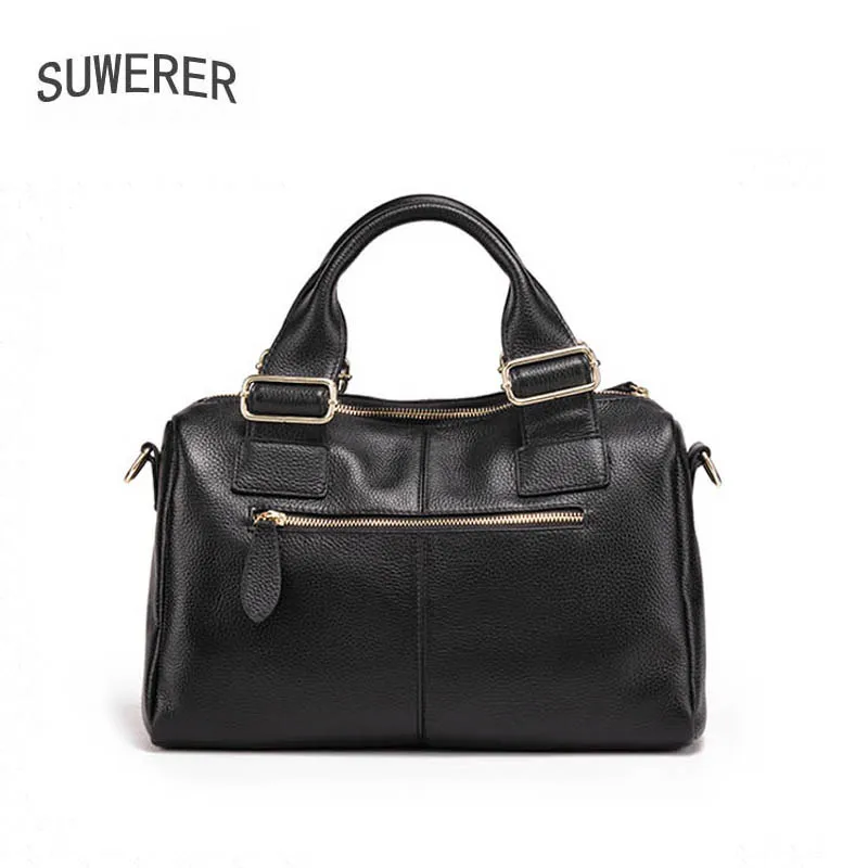 SUWERER 2020 New Genuine Leather women bag fashion Luxury Leopard print cowhide bag woomen famous brand handbags tote bag