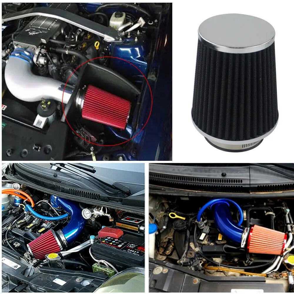 Universal Car High Flow Cold Air Intake Air Inlet Air Intake System Mushroom Head Air Filter Neck 76mm/70mm/63.5mm/ 60mm