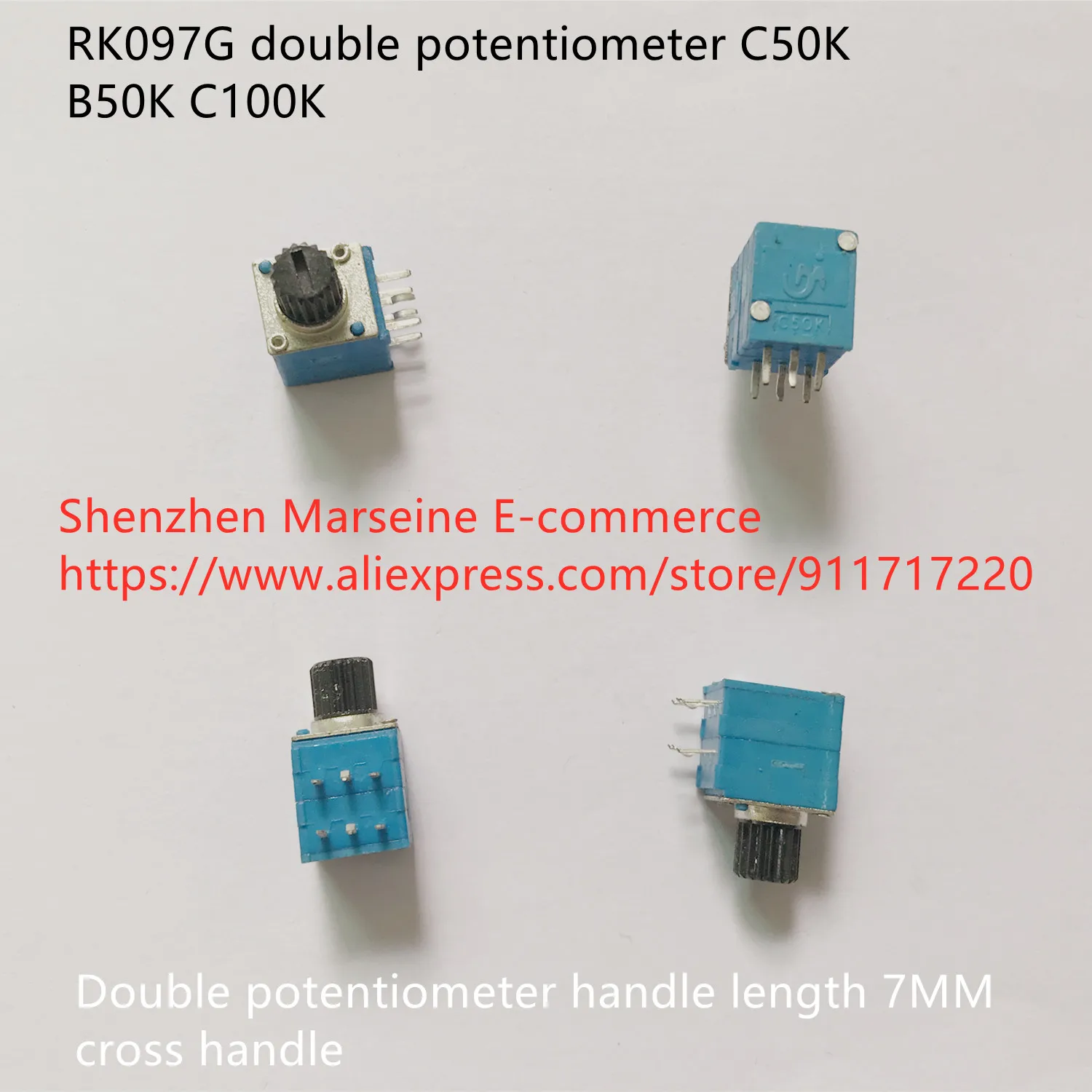 

Оригинальный новый 100% RK097G C50K B50K C100K двойной потенциометр, длина ручки 7 мм, крестовая ручка (ПЕРЕКЛЮЧАТЕЛЬ)