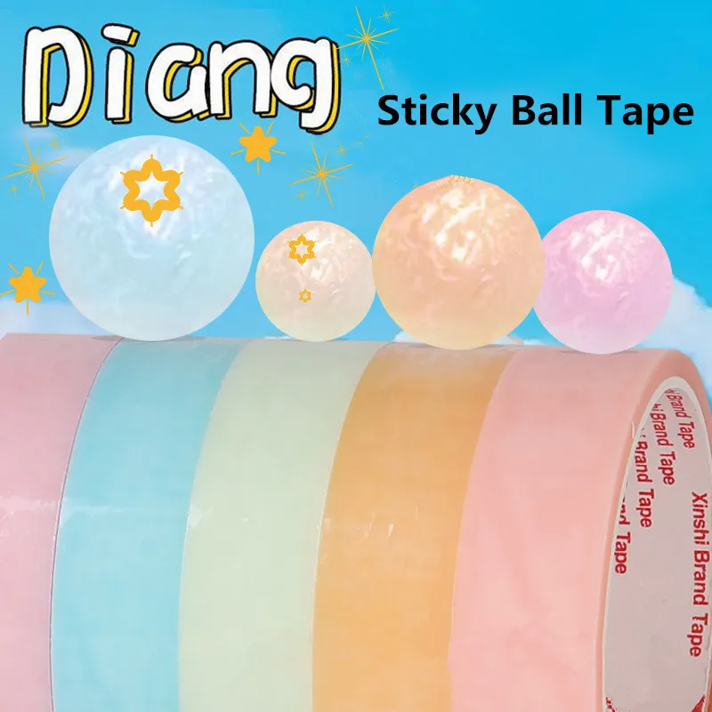 

20m Color Adhesive Tape Office School Supply Student Children Sticky Ball Decompression Practice Concentration Stationery