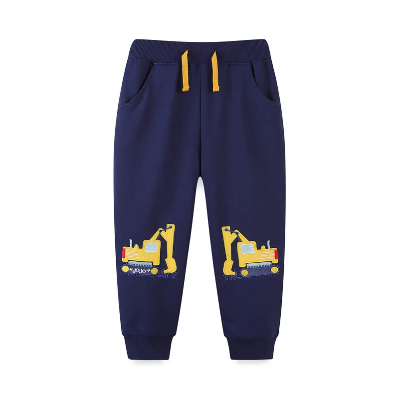 

Zeebread Children's Sweatpants Excavators Applique Fashion Boys Trousers Drawstring Kids Trousers Toddler Pants Wear