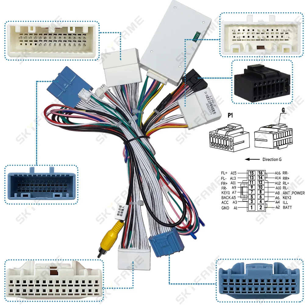 SKYFAME Car 16Pin Android Radio Stereo Wiring Harness With Canbus Box Decoder For Lexus NX200 Z10 NX 200 2014-2020