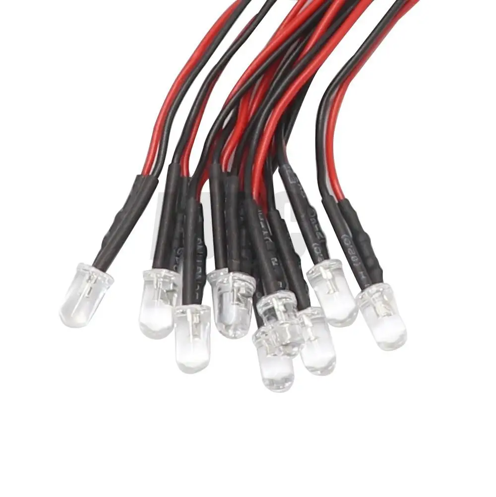 For RC Crawler Car Traxxas TRX4 Axial Toy Parts 10Pcs 3mm 5mm LED Light 3V-12V Red White Yellow Multicolor Pilot lamp