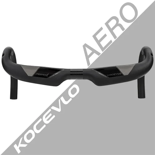 Imagen 1 del producto Manillar de bicicleta de fibra de carbono KOCEVLO, barra doblada que reduce la resistencia, fortalece las piezas de la bicicleta, enrutamiento interior de 380/400/420/440mm