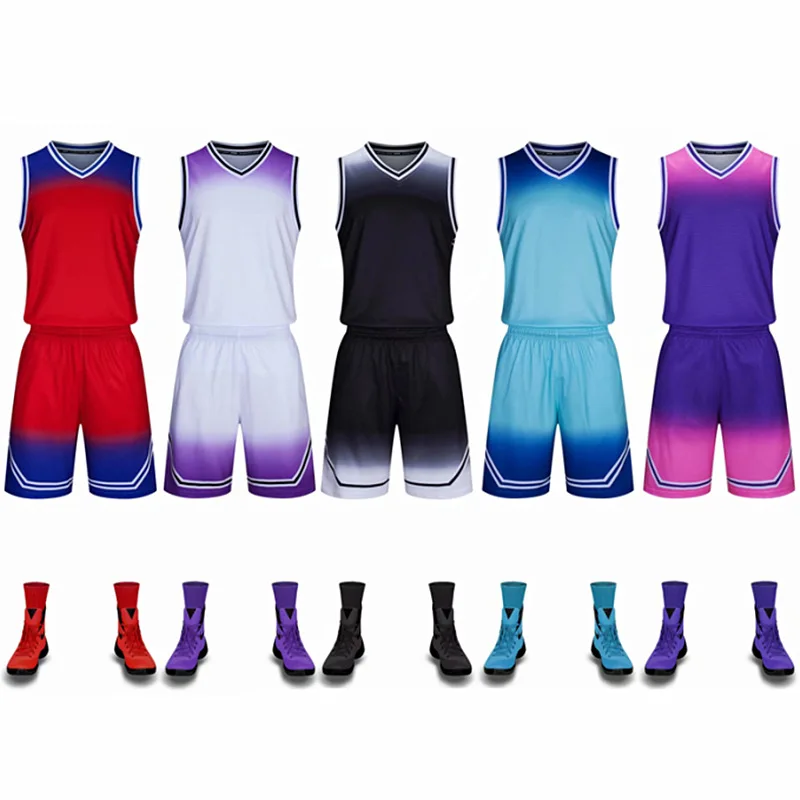 Men Kids Basketball Jersey Sets Blank Women Tracksuit Sport Clothes Kits Breathable Girl Boys Basketball Uniforms Training Suit