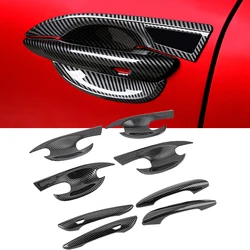 Door Handle Cover ABS Carbon Fiber For Mazda 3 Axela 2019 2020-2024 Door Handle Bowl Cover Trim Decoration Frame