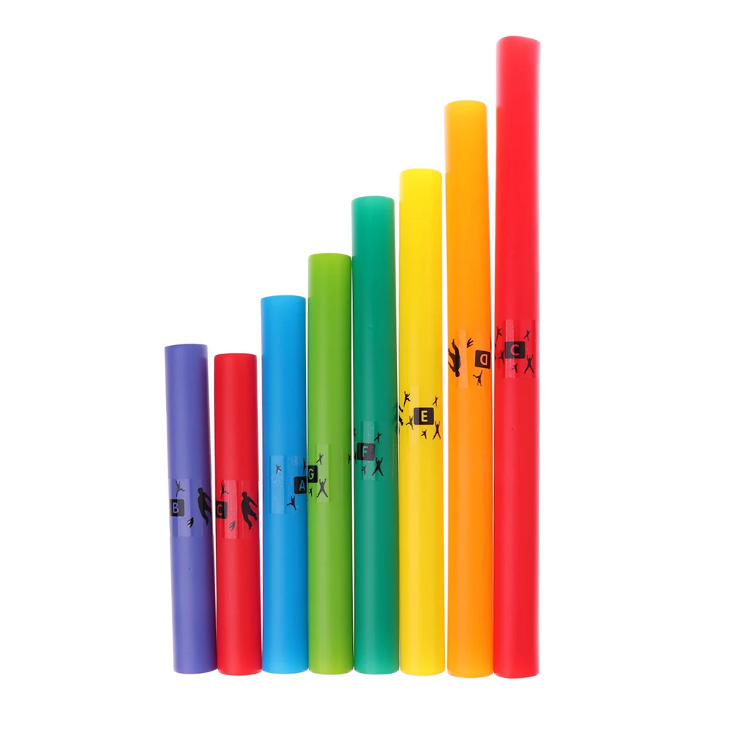 Colorful Percussion Musical Tube 8-notes C Major Diatonic Scale Tubes C' D E F G A B C'' for Children Baby Toddler Musical Toys