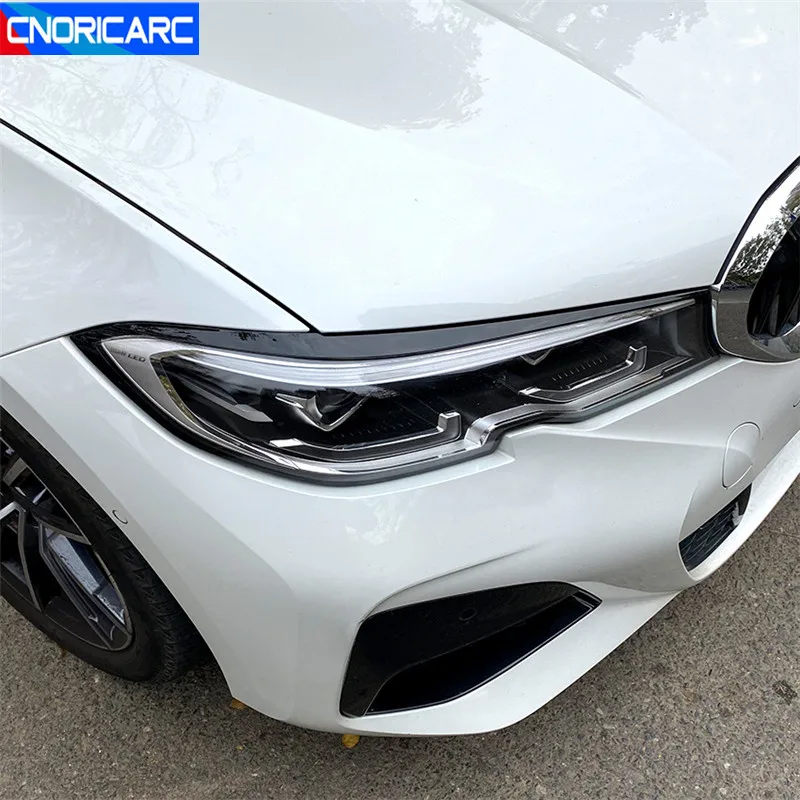 

Car Front Headlight Eyebrow Frame Decoration Trim Strips For BMW G20 2020 320i 325i 330i Exterior Accessories Stickers