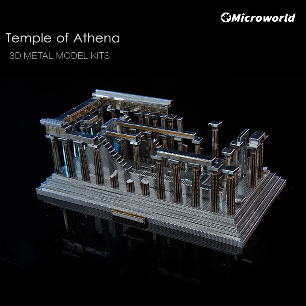 Microworld 3D Metal Puzzle Games Temple of Athena Modele budowlane Zestawy DIY Laser Cut Jigsaw Zabawki Prezenty świąteczne dla nastolatków Dorosły