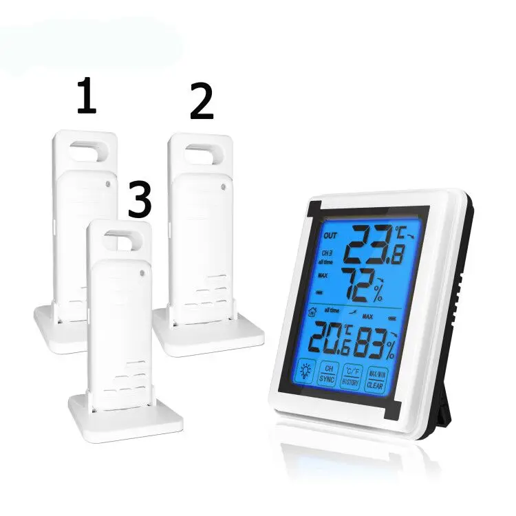 Digital Wireless Weather Station Touch Screen + Outdoor Weather Forecast Sensor Backlight indoor outdoor Thermometer Hygrometer