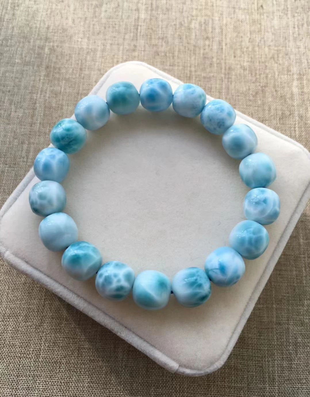 

Genuine Natural Blue Larimar Gemstone Beads Bracelet Bangle 11.7mm Water Pattern Larimar Women Men AAAAAA