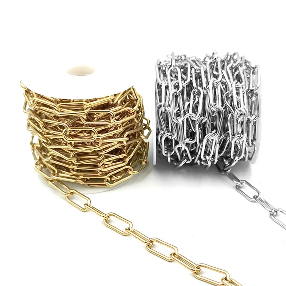 Großhandel 1 Meter/Stück Hip-Hop Big-O-Gliederkette Stahl-/goldfarbene Halskette Edelstahl Herrenhalskette Dropshipping Schmuck – Detail 2