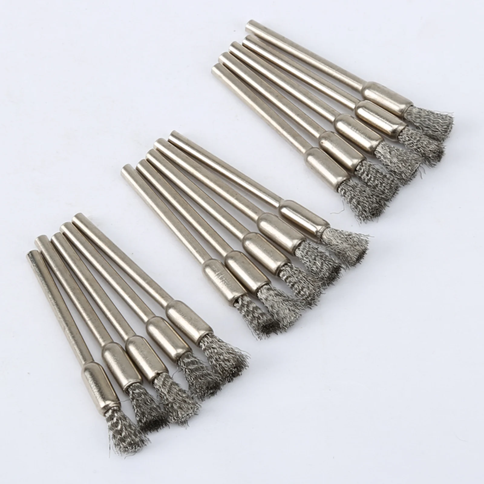 15Pcs 5Mm Stainless Steel Sikat Kawat Polishing Roda Sikat untuk Dremel Alat Putar Polish Body Aksesoris untuk bor