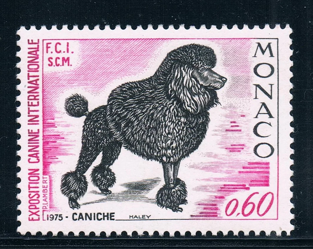 1Pcs/Set New Monaco Post Stamp 1975 Lady dog at International Dog Show Carved Stamps MNH