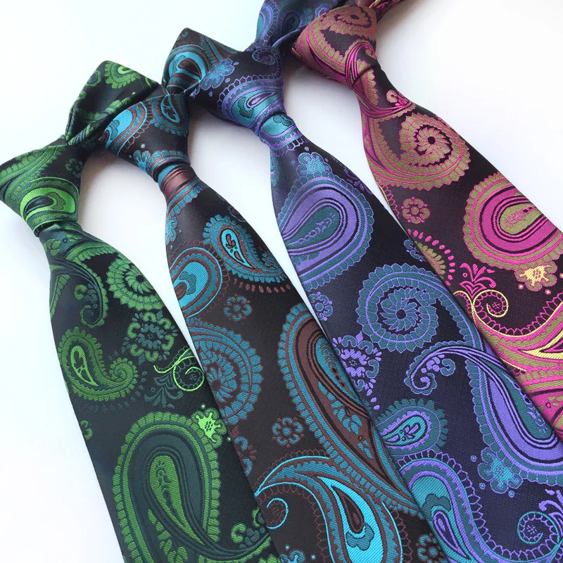 8cm Factory wholesale tie casual formal wear professional business men\'s tie high weft Mi Paisley cashew flower Ties for men