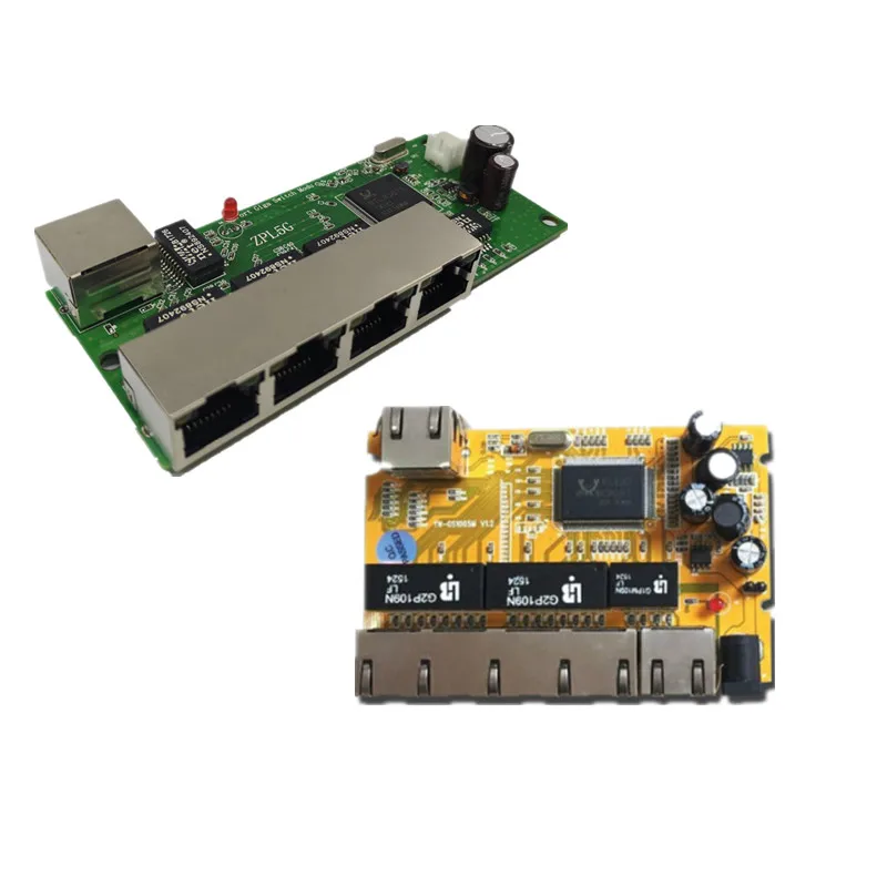 5-Port Gigabit Switch โมดูลใช้กันอย่างแพร่หลายในสาย LED 5พอร์ต10/100/1000 M Contact Port mini โมดูลสวิทช์ PCBA เมนบอร์ด