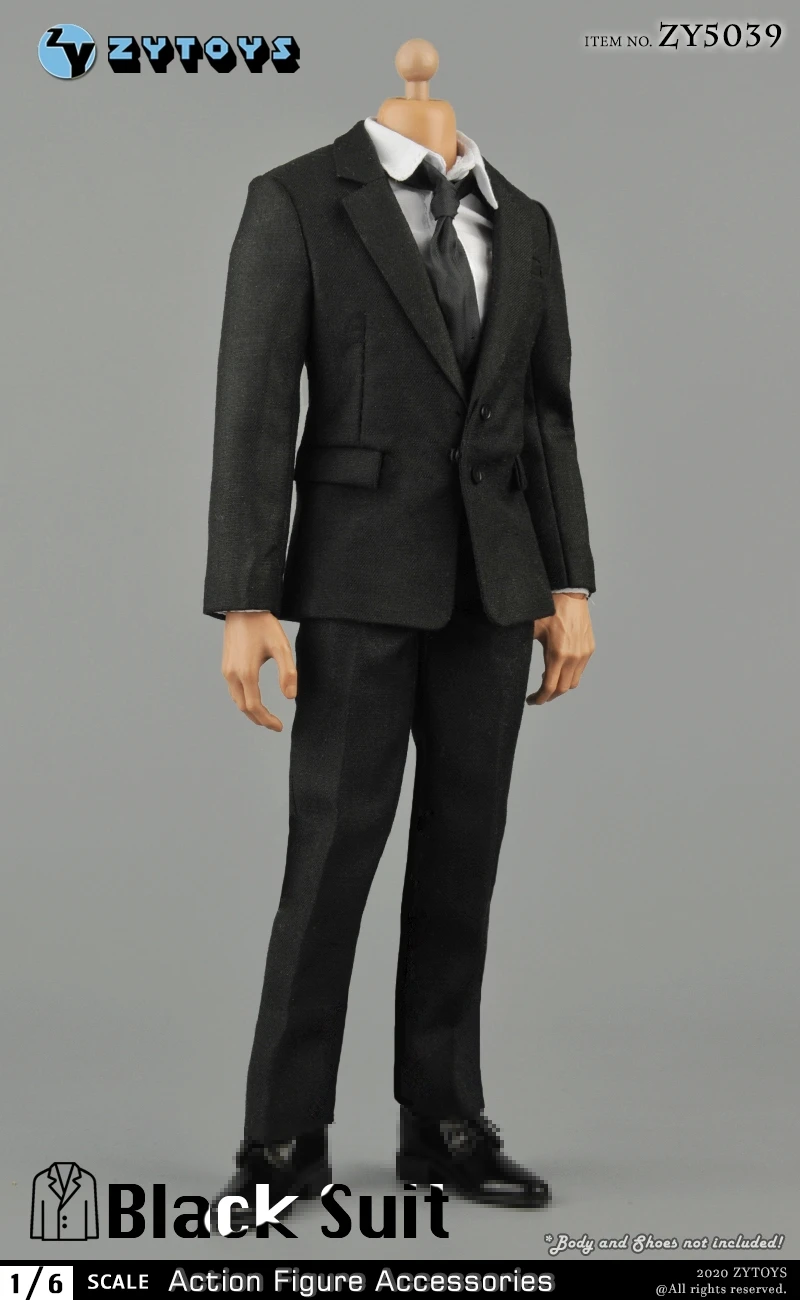 

1/6 Male Action Figure Black Suit Men Business Clothes Pants For 12inch Body Model BJD Dolls Accessories Collection