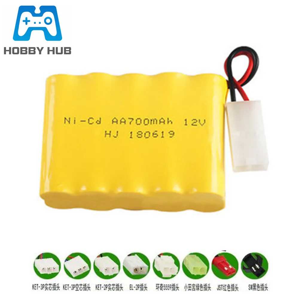 12v 700mah NICD Battery for RC toy Boat GUN TANK Trucks Trains RC toy model Ni-CD Battery AA 12v battery pack 1pcs for rc boat