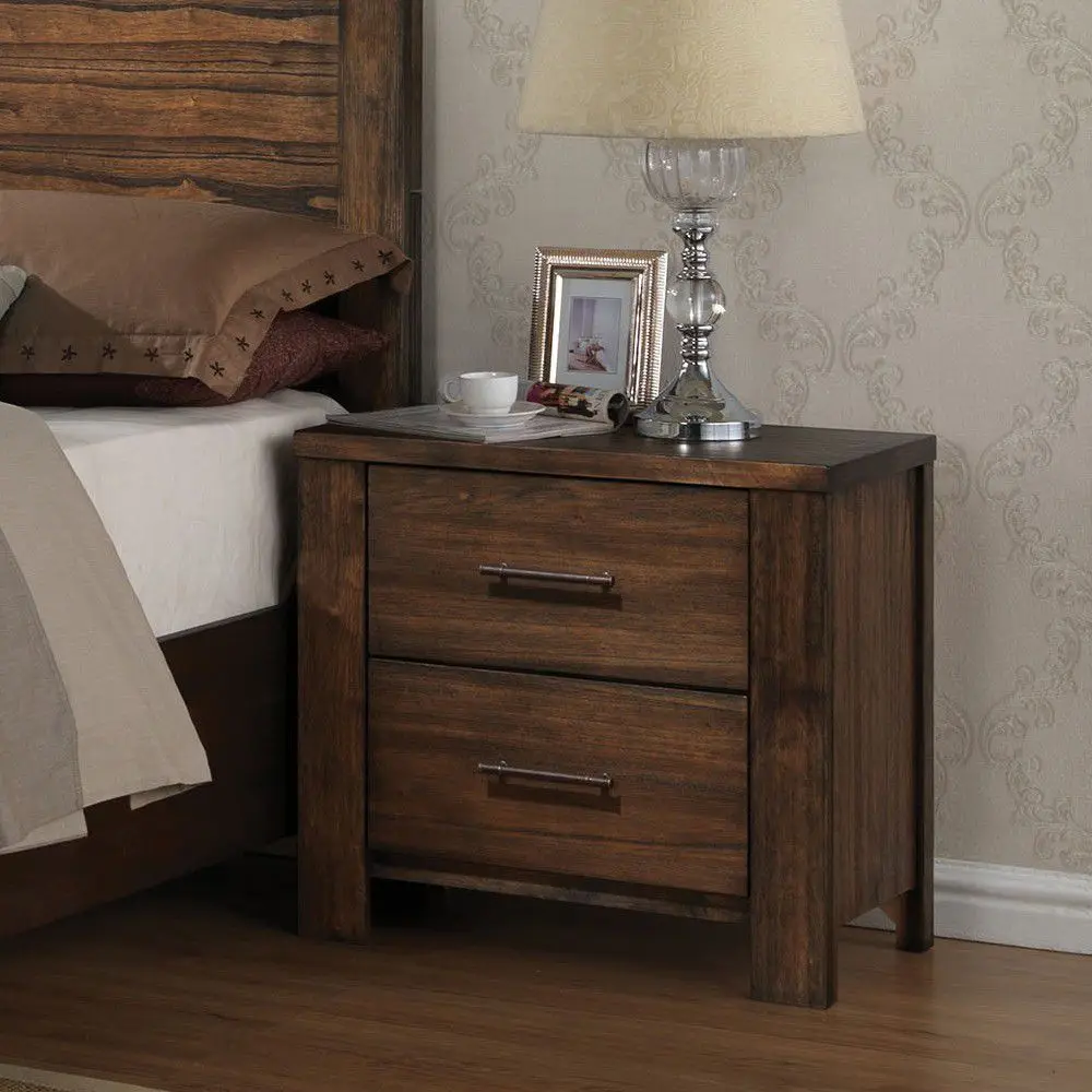 Nightstand  Bedside Table  End Table Merrilee Nightstand in Oak with Drawers  Suitable for Bedroom Living Room Side Table