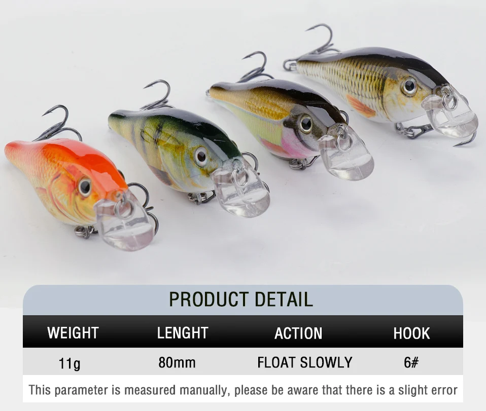 GOBASS 3 stücke 80mm 11g Jerkbait Angeln Schwimmende Minnow Köder Bass Wobbler Für Trolling Harte Künstliche Köder Crankbait Tackle kit – Detail 2
