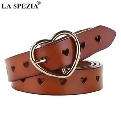 Women Belt Real Leather Camel Heart Pin Buckle Belt Ladies Fashion Genuine Leather Cowhide Female Brand Designer Belts