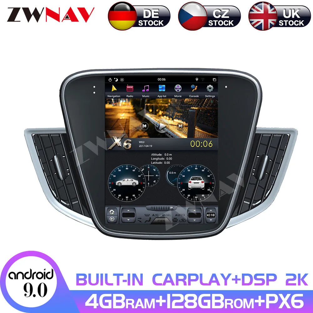 4G+128G Android 9 Car GPS Navigation DVD Player for Chevrolet Cavalier 2016-2018 Tesla Style 10.4 Inch Headunit