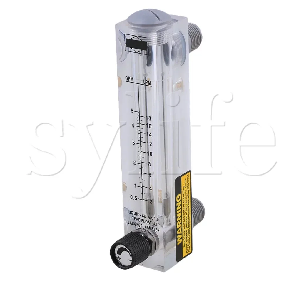 LZM-15T Adjustable Panel Type Flowmeter Flow Meter for Liquid 0.5-5.0GPM