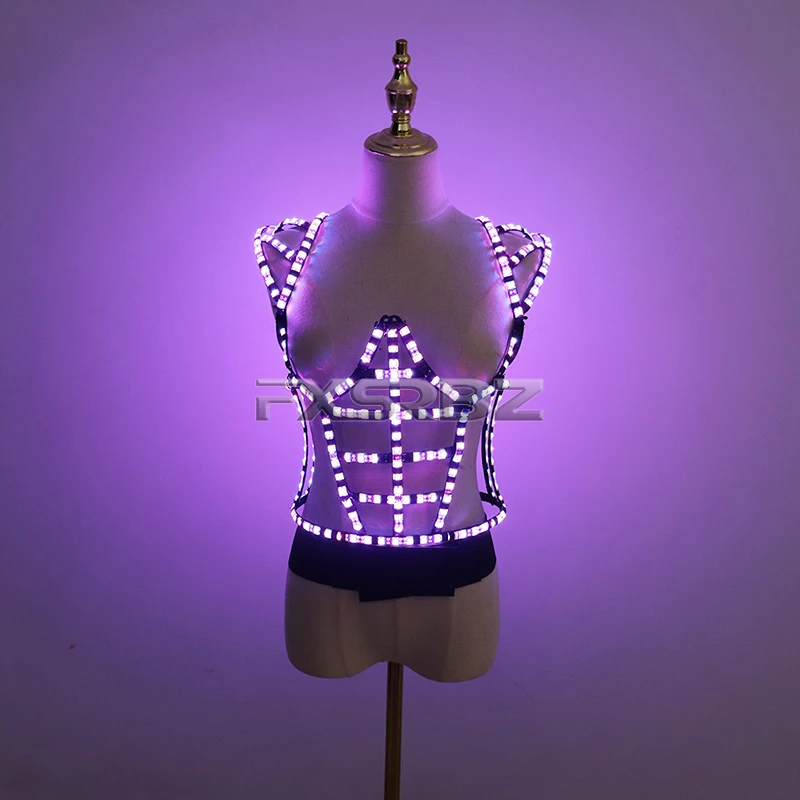 LED Cage Costume Perspective Light Luminous Clothing LED Hollowed-Out Ballet Dress DJ Singer Bar Nightclub Dance Clothes