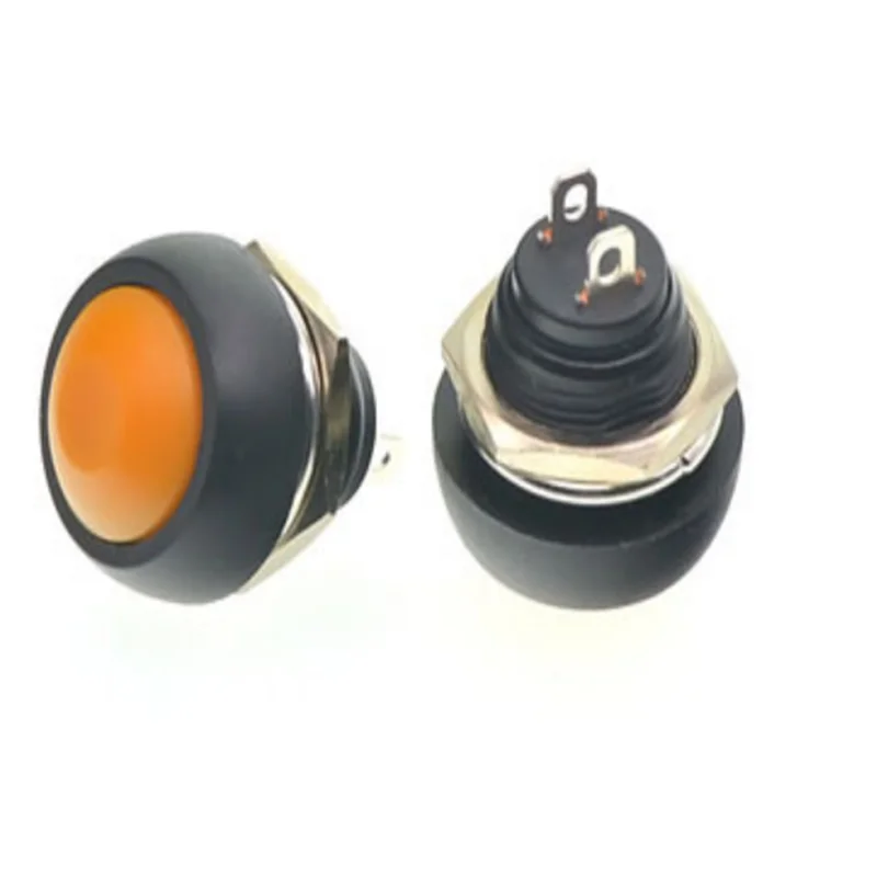 1PCS PBS-33B Small waterproof push button switch 12mm round non-locking self-reset switch push button jog switch