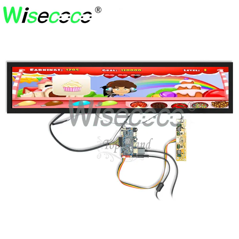 28 Inch 1920x360 IPS Digital Signage Display Stretch Bar LCD Gaming Console Display Supermarket Shelf Screen Long Strip Display