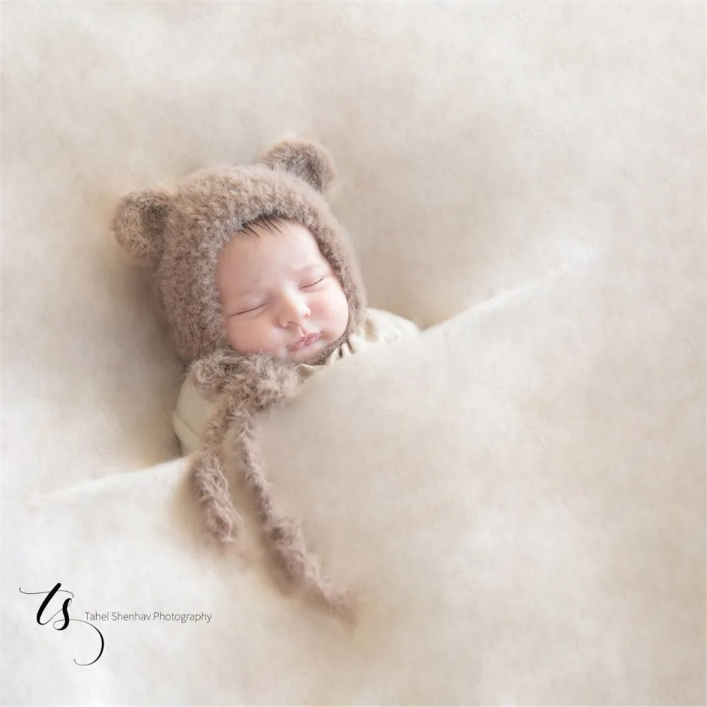 Baby Bear Bonnet Newborn Bear Bonnet Newborn Hat  Newborn Photography Props Indoor DIY Photo Studio Accessories