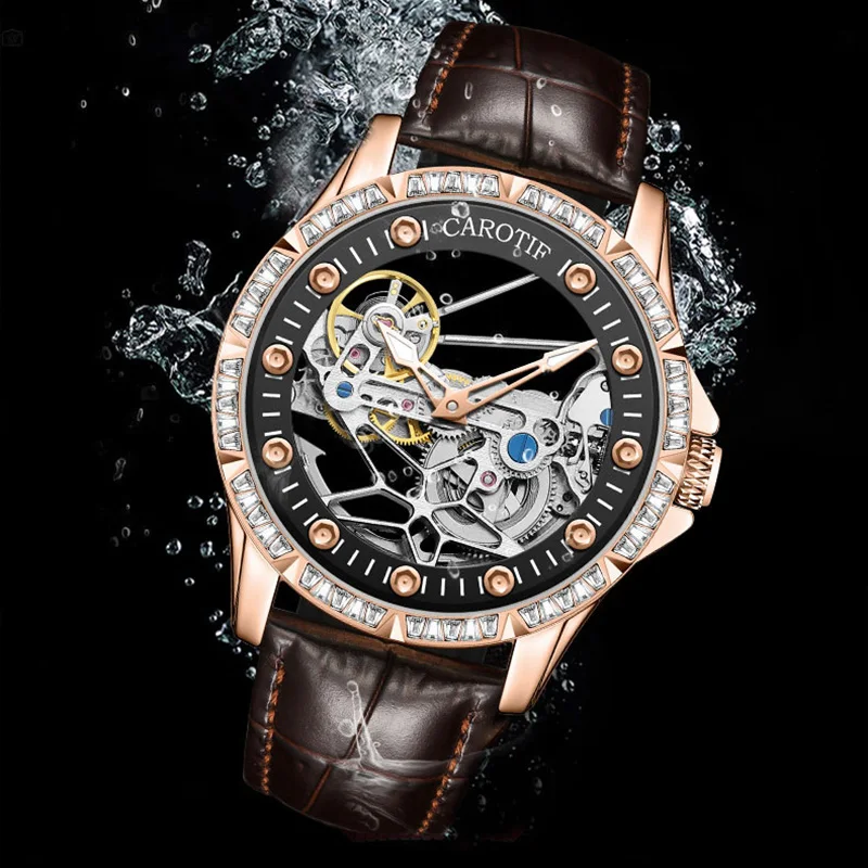 Top Luxury Brand Luxury Men Watch Automatic Mechanical Quality Watch Tourbillon Waterproof Watch Leather Male Relogio Masculino