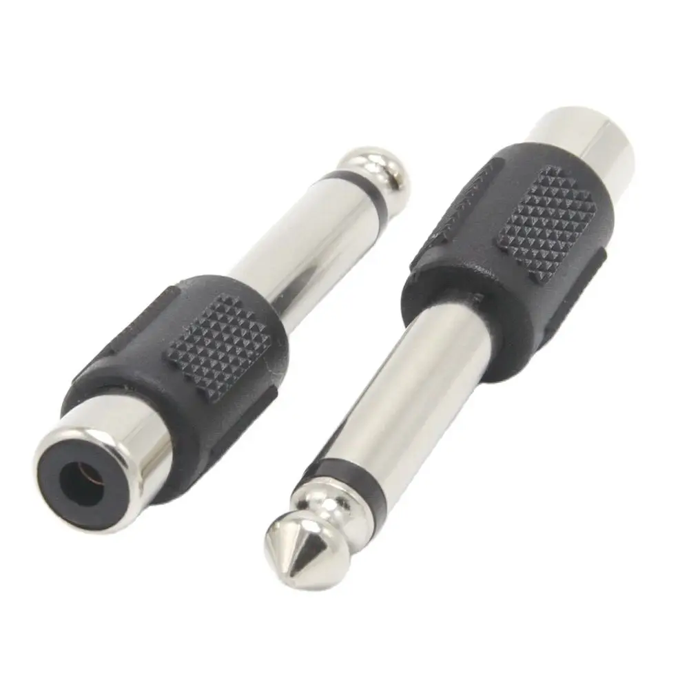 Mono 6.5Mm Plug Naar Rca Vrouwelijke Connector Rca Vrouwelijke Adapter Converter Voor Microfoon 10Pcs