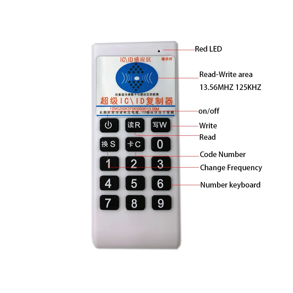 125KHz 13.56 MHz Frequency RFID Copier ID IC card replicator Reader Writer Copy Programmer Reader Support EM4305/5200/8800/T5577