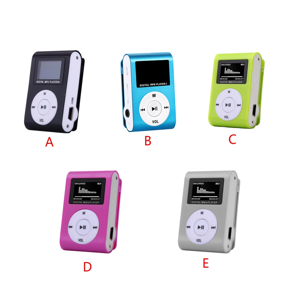 Mini MP3 Player with LCD Screen Portable Metal Clip Music 3 5mm Interface Micro Stereo Fashion Travel Accessories