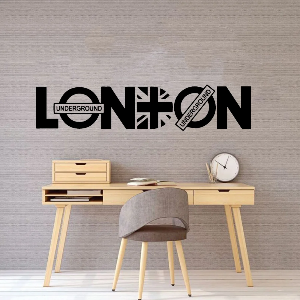 3D London Sticker Flag Frase Vinyl Wall Decals Wallpaper For Office Room Wall Stickers Living Room Vinyl Mural