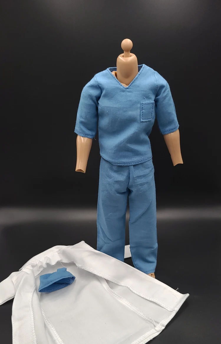 3 Styles 1/6 Scale White Fashion Soldier Tops Pants Uniform Clothes Doctor Nurse Surgical Gown Model for 12 inches Action Figure