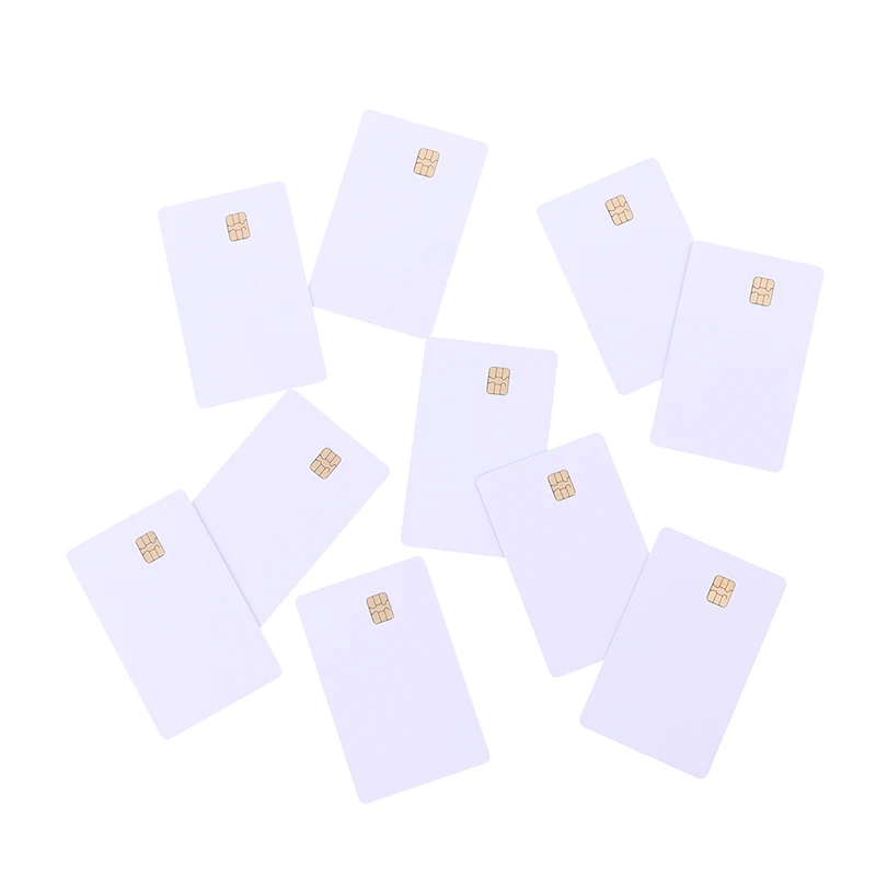 10Pcs SLE 4442 Chip With Hico Magnetic Stripe Contact IC Card 2 In 1 Blank Card