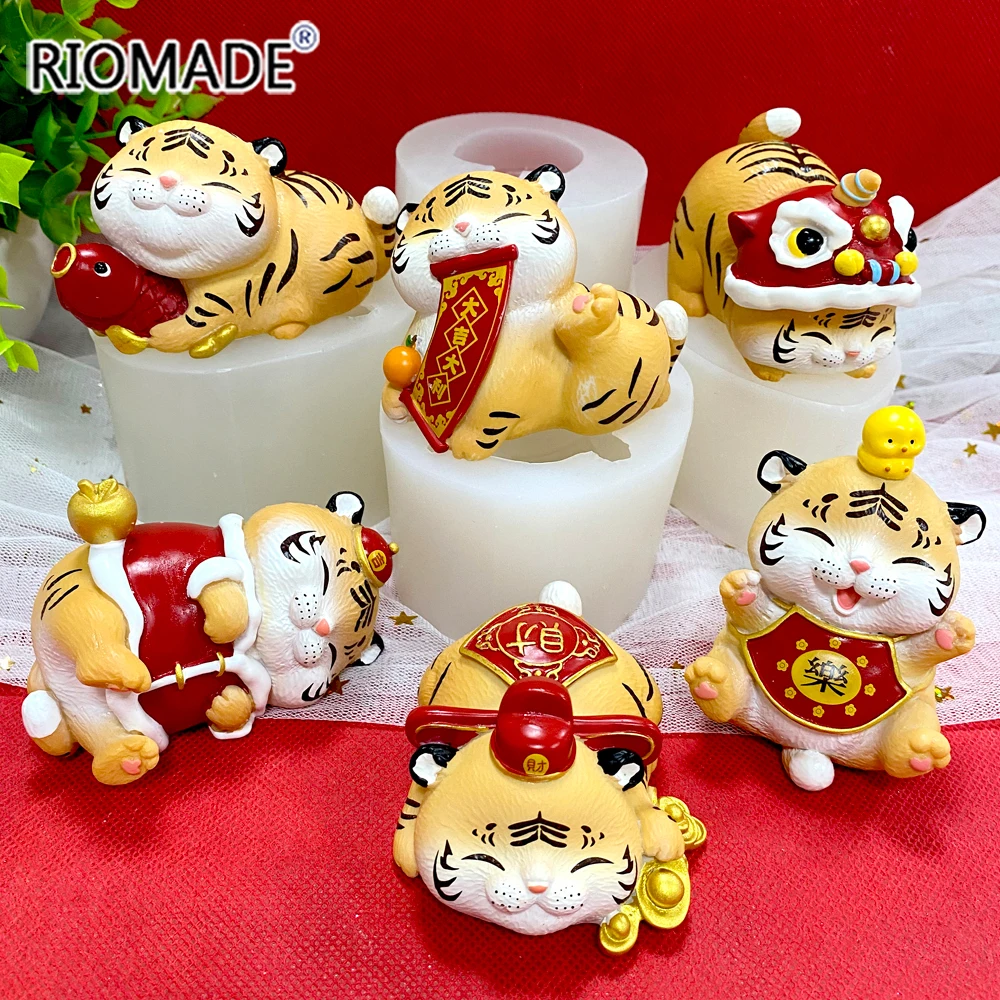 3D Cute Tiger Silicone Mold For Fondant Cake Decorating Tools DIY Chocolate Resin Gypsum Soap Candle Making Mould Ornaments Form