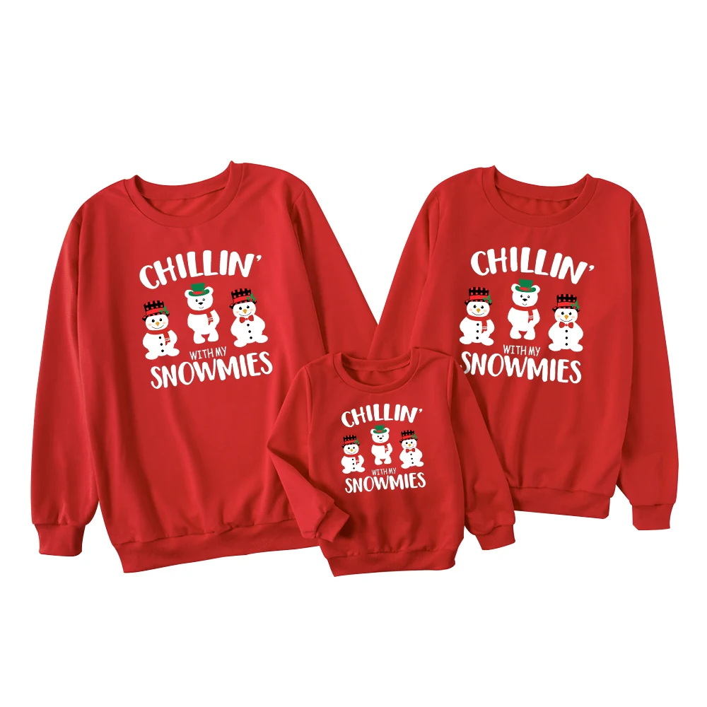 NASHAKAITE  Christmas  Family Clothes Sweater  Printed Christmas Clothes For Family Mommy And Me Clothes New Year Family Look