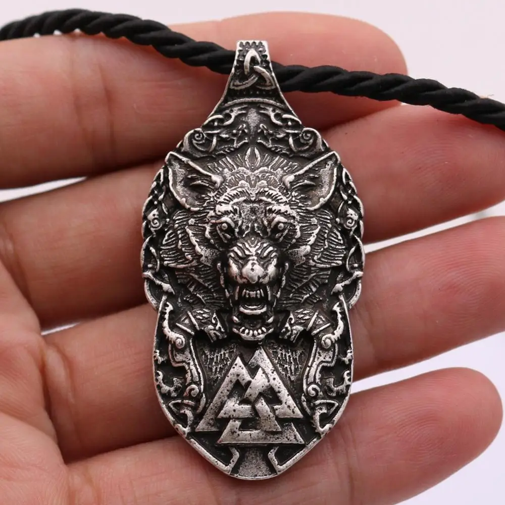 Viking Jewelry Valknut Wolf Amulet Bear Pendant Slavic Veles Symbol Necklace Men Talisman pagan Jewlery Accesorios Mujer