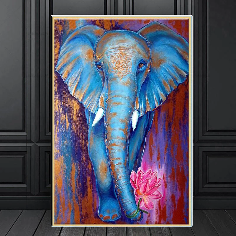 Brand new 5D DIY full diamond diamond painting auspicious animal elephant cross stitch handmade hobby home decoration gift